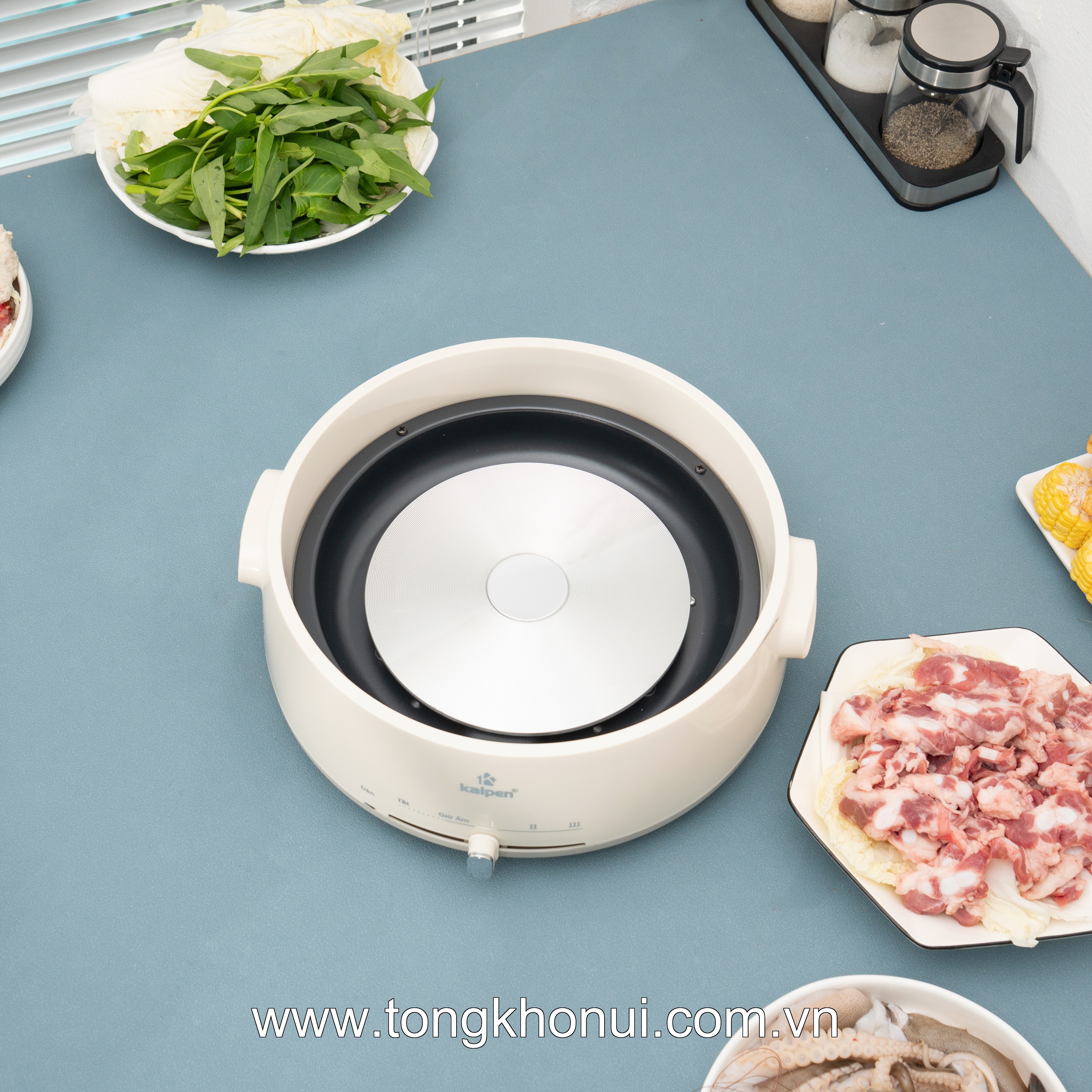 Nồi lẩu điện Kalpen 4L khay lẩu tháo rời, 1660W, P11 ảnh 7